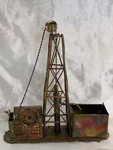 Vintage Ardco Fine Quality 10” Copper Tin Oil Derrick Metal 3D Art Sculpture - Picture 1 of 9