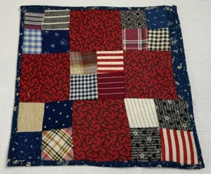 Vintage Antique Patchwork Quilt Table Topper, Nine Patch, Four Patch, Early - Picture 1 of 12