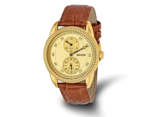 Mason Sales Stainless Steel Watch with Brown Leather Band - Picture 1 of 4