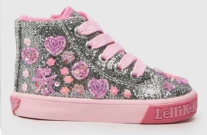 Lelli Kelly LK 3859 Dafne Pewter Glitter Fur Lined Baby Boots HI-Top - Picture 1 of 1