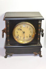 Vintage Wood Case Sessions Mantel/Shelf Clock! Chimes! Copper Trim! Needs Repair
