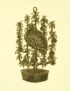 Silver Plated Etched Bird Quail on a tree Christmas Tree Ornaments GIFTS - Picture 1 of 5