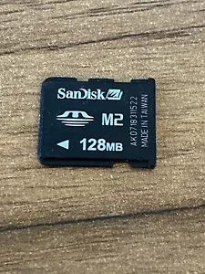 Sandisk 128MB M2 Memory Stick Micro Card - Tested - Picture 1 of 2