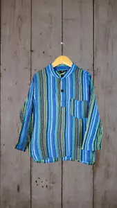 Camicia bambino Gringo turchese a righe nonno (N212-SH002) taglia 8 e 10 anni - Foto 1 di 1