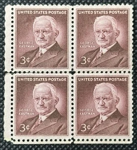 Block of 4 stamps - Scott 1062 - 3 cent - George Eastman - 1954 - MNH - Picture 1 of 2