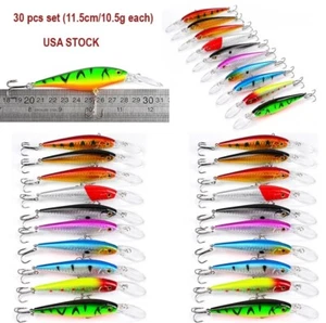 Largemouth bass ,pike walleye minnow bait crankbait fishing lures tackle 30 pcs - Picture 1 of 12