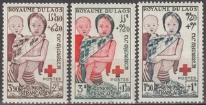 EDSROOM-21148 Laos B1-B3 MNH 1953 Complete Red Cross Semi Postal CV$8.15 - Picture 1 of 1