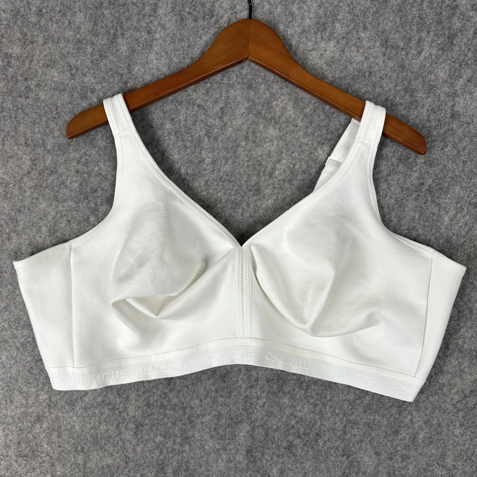 Sujetador Cacique Sin Forro Cobertura Completa Sin Alambres Talla 50DDD Blanco Usado en Excelente Condición Foto 1 de 4