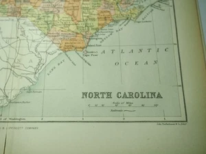 Antique Map "North Carolina" John Bartholomew - Picture 1 of 1