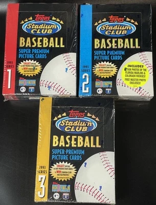 1993 Topps Stadium Club Baseball Box Series 1, 2 & 3 Factory Sealed LOT - Image 1 of 2