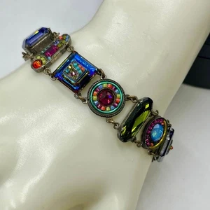 Firefly Elizabeth Signature La Dolce Vita Multicolor Swarovski Antiqued Bracelet - Picture 1 of 11