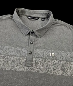 Travis Mathew Men's XXL Light Olive Green Tropical Chest Stripe Golf Polo Shirt - Picture 1 of 5