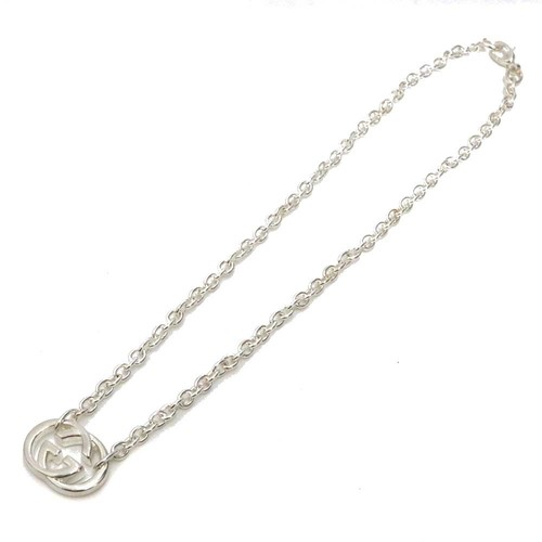 Collana Gucci ad incastro G SV925 argento sterling 43 cm con scatola