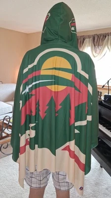 NWOT Rare NHL Minnesota Wild Poncho LETS PLAY HOCKEY Win Craft One Size Poly🥅🏒 - Image 1 of 4