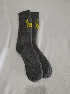 SPYDER Active Adult Gray Socks with Logo Crew 10-13. 1 Pair. - Picture 1 of 3