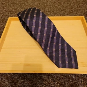 CHANEL Logo Regimental pattern COCO Tie Men Striped Genuine - Picture 1 of 8
