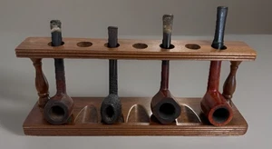 Vintage Tobacco Pipe Lot Wooden Wood Stand Irwins London Made Weber Vest Pocket - Picture 1 of 16