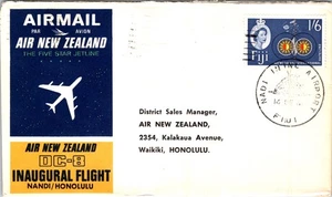 FIJI 1965 POSTAL CACHET FIRST FLIGHT AIRMAIL COVER NANDI/HONOLULU ADDR POSTMARK - Picture 1 of 2