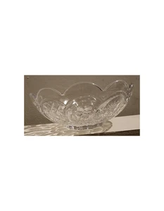Vintage Fifth Avenue Crystal Bowl | Floral Shamrock Pattern | Scalloped Rim  - Picture 1 of 10
