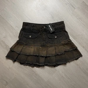Hot Topic Cosmic Aura Y2K Mini Skirt Size M Washed Brown 00s Gothic Grunge NWT - Picture 1 of 8