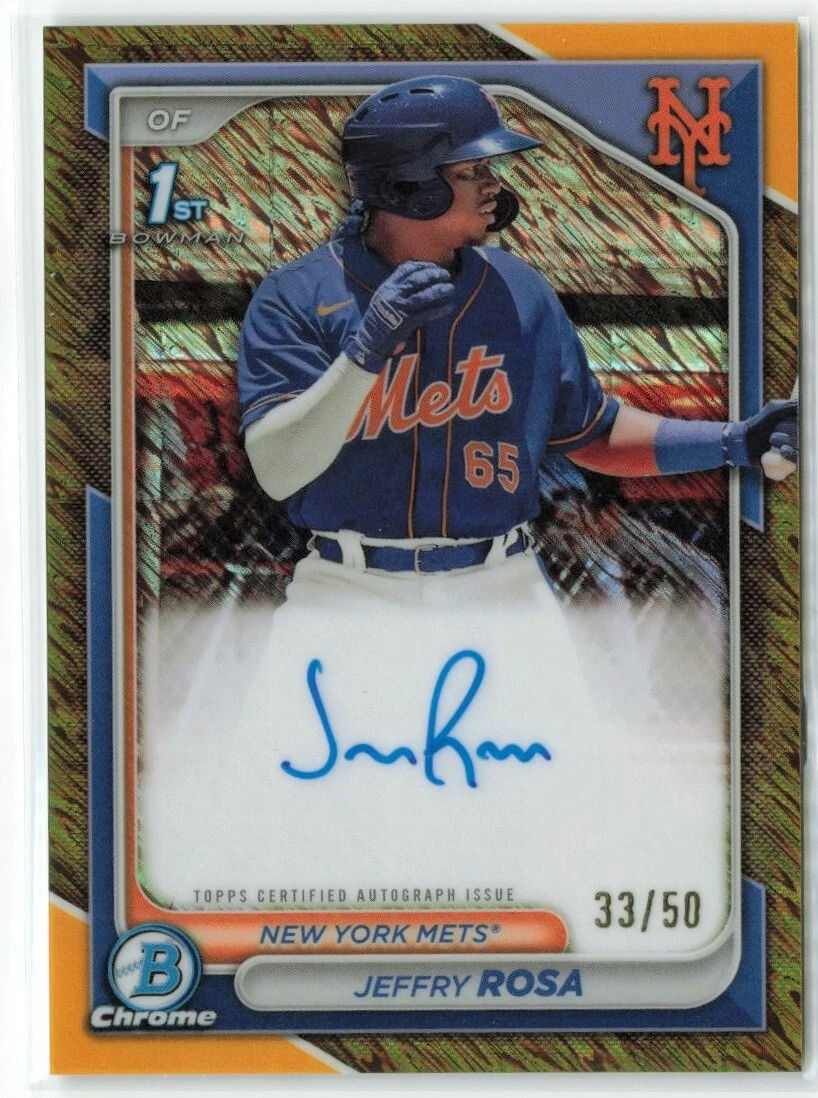 2024 Bowman Chrome Jeffry Rosa #CPA-JRO Gold Shimmer Auto /50 Mets