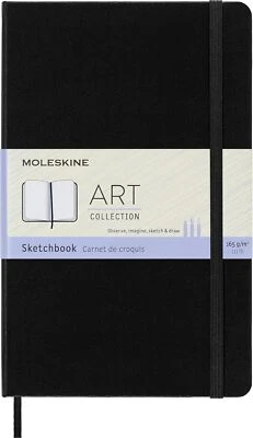 Moleskine Art Sketchbook, Hard Cover, Large (5" x 8.25") Plain/Blank, Black, 104 - Image 1 of 4