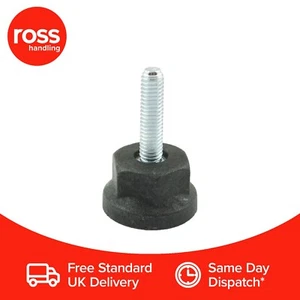 Pack de 12 - Pies Niveladores Roscados M6x25mm - Base 25mm - Carga Clasificación 100kg Reino Unido - Imagen 1 de 2