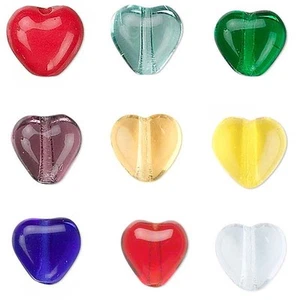 Lot of 10 Czech Glass Little 6mm Heart Shaped Small Pressed Beads with Hole - Picture 1 of 12