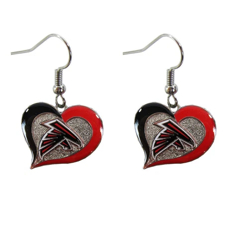 Atlanta FALCONS Swirl Heart Dangle Earrings Cover