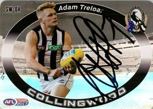 Signed 2017 Collingwood Magpies AFL TeamCoach Star Wildcard Card - Adam Treloar - Picture 1 of 3