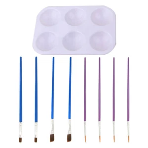 Juego de 9 piezas de pinceles paleta modelo pintura hecha a mano pinceles en miniatura para niños - Imagen 1 de 12