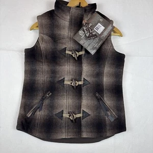 Rare NWT STS Ranchwear Willow Western Vest Women's XXS Shadow Plaid Wool Toggle - Picture 1 of 18