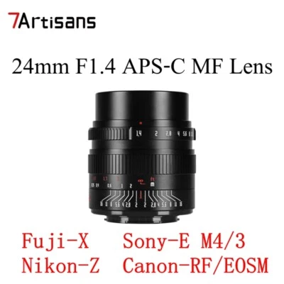 7artisans 24mm F1.4 APS-C Large Aperture MF Lens for Fuji Sony Canon Nikon M4/3 - Image 1 of 4