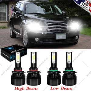 For Chrysler PT Cruiser 2001-2010 6000K White LED Headlight High/Low Beam Bulbs - Picture 1 of 14