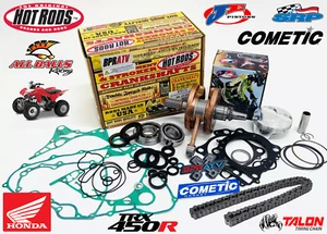 06+ Honda TRX450R TRX 450R Hot Rods Crank 96mm JE Piston Cometic MLS Rebuild Kit - Picture 1 of 24