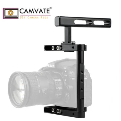 Telaio gabbia fotocamera DSLR universale con impugnatura superiore per Sony/Canon/Nikon/Panasonic - Immagine 1 di 4