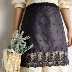 Women Waterproof Waist Tie Half Apron Embroidered Floral Retro Maid Waitress - Picture 1 of 13