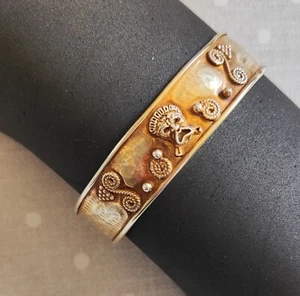 Bracciale in argento sterling 925 con doratura e ornamenti in nazionale - Foto 1 di 6