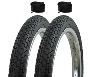 PAAR FAHRRAD ENIX SEMI-SLICK REIFEN MIT SCHLÄUCHEN IN 16 X 1,75 ZIEGELPROFIL SCHWARZ - Bild 1 von 1