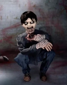2,5 FUSS ANIMIERTES GLIED ESSEN HOCKEND ZOMBIE JUNGE HALLOWEEN ANIMATRONIC PROP - Bild 1 von 2