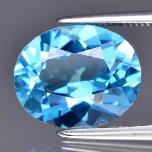 ๐ 3.70ct 10.8x9mm VS Oval Natural Sky Blue Topaz - Africa Gem - Picture 1 of 4