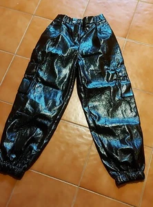 Princess Polly Shiny Black Cargo Pants - Picture 1 of 4