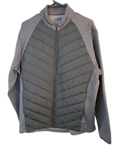 PGA Tour Mens Water Repellent Sweater Jacket Caviar Heather Medium NWT 8391 - Picture 1 of 11