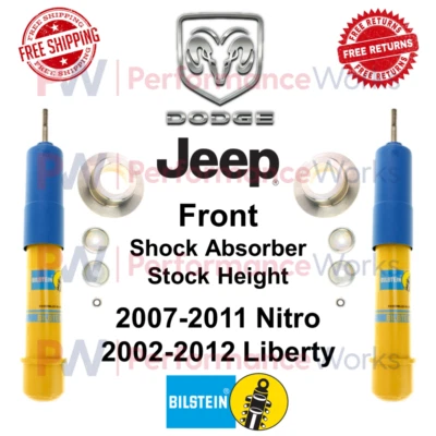 Par de amortiguadores Bilstein B6 4600 0" elevación delantera para 07-11 Nitro 02-12 Liberty tracción trasera 4x4 Foto 1 de 4