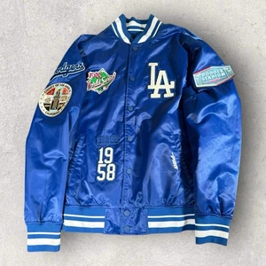 Chaqueta Pro Standard Los Angeles LA Dodgers satinada con botones a presión para hombre talla L azul - Imagen 1 de 14