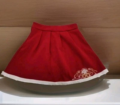 Nueva Falda Corta Hecha a Mano Mujeres Niña Línea A Plisada Bordada Roja Forrada de Vellón M Foto 1 de 4