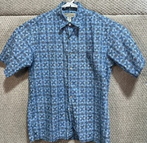 Tori Richard Honolulu Short Sleeve Linen Button Down Shirt Blue Men’s Size Small - Picture 1 of 4