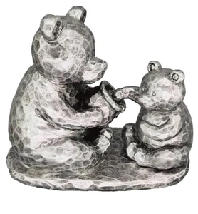 Winnie the Pooh Oso Familia Recién Nacido Bebé Regalo Bautizo Dormitorio Plata 25mm - Imagen 1 de 2