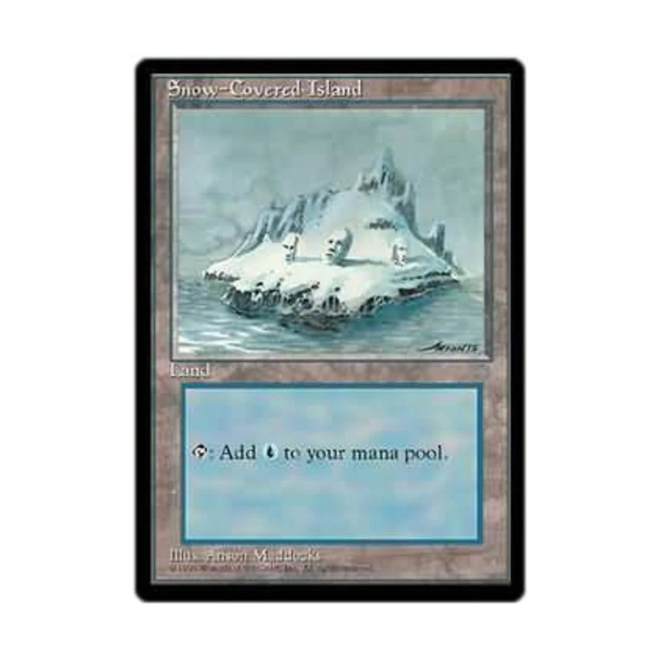 WOTC MtG Ice Age Snow-Covered Island (C) EX - Image 1 of 1