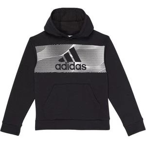 adidas Boy's Cotton Event21 Hooded Pullover Black 4 Little Kids - Picture 1 of 4